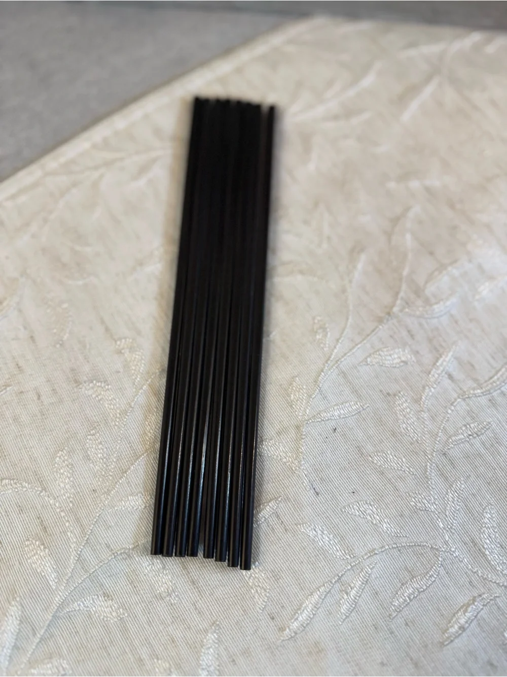 8-Pc‎ Vintage-Era Chinese Style Matte Black Resin Chopsticks Set (9.5
